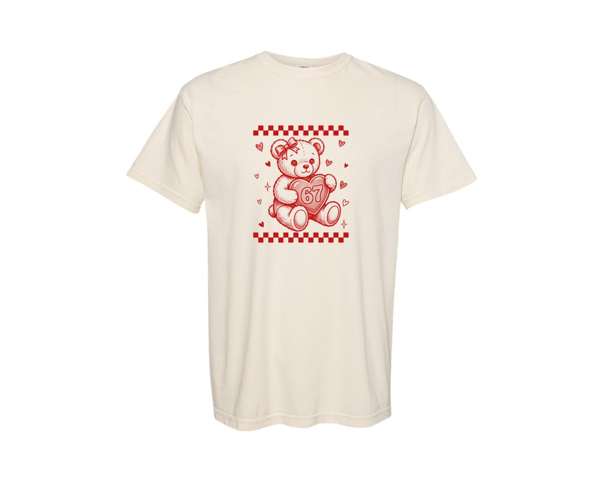 brand:Comfort Colors|color:Ivory|Cute Teddy Bear Valentines Day 2 Graphic T-Shirt