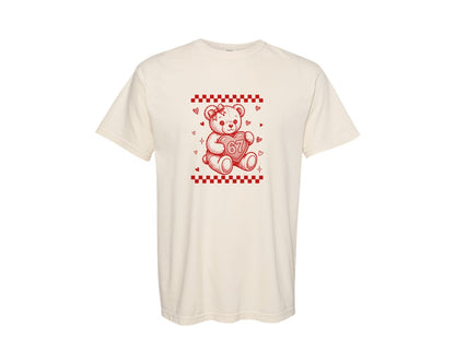 brand:Comfort Colors|color:Ivory|Cute Teddy Bear Valentines Day 2 Graphic T-Shirt