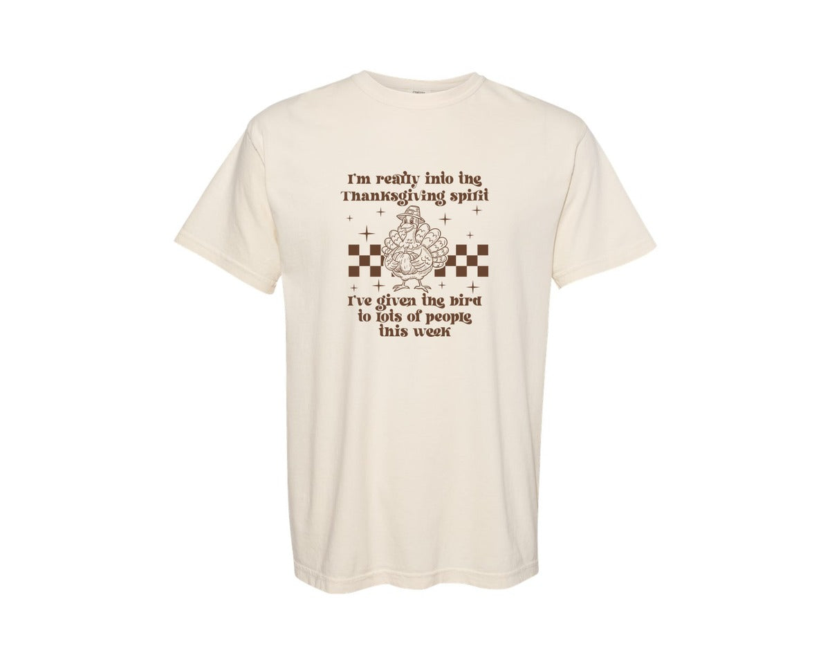 brand:Comfort Colors|color:Ivory|Im Really Into The Thanksgiving Spirit Graphic T-Shirt