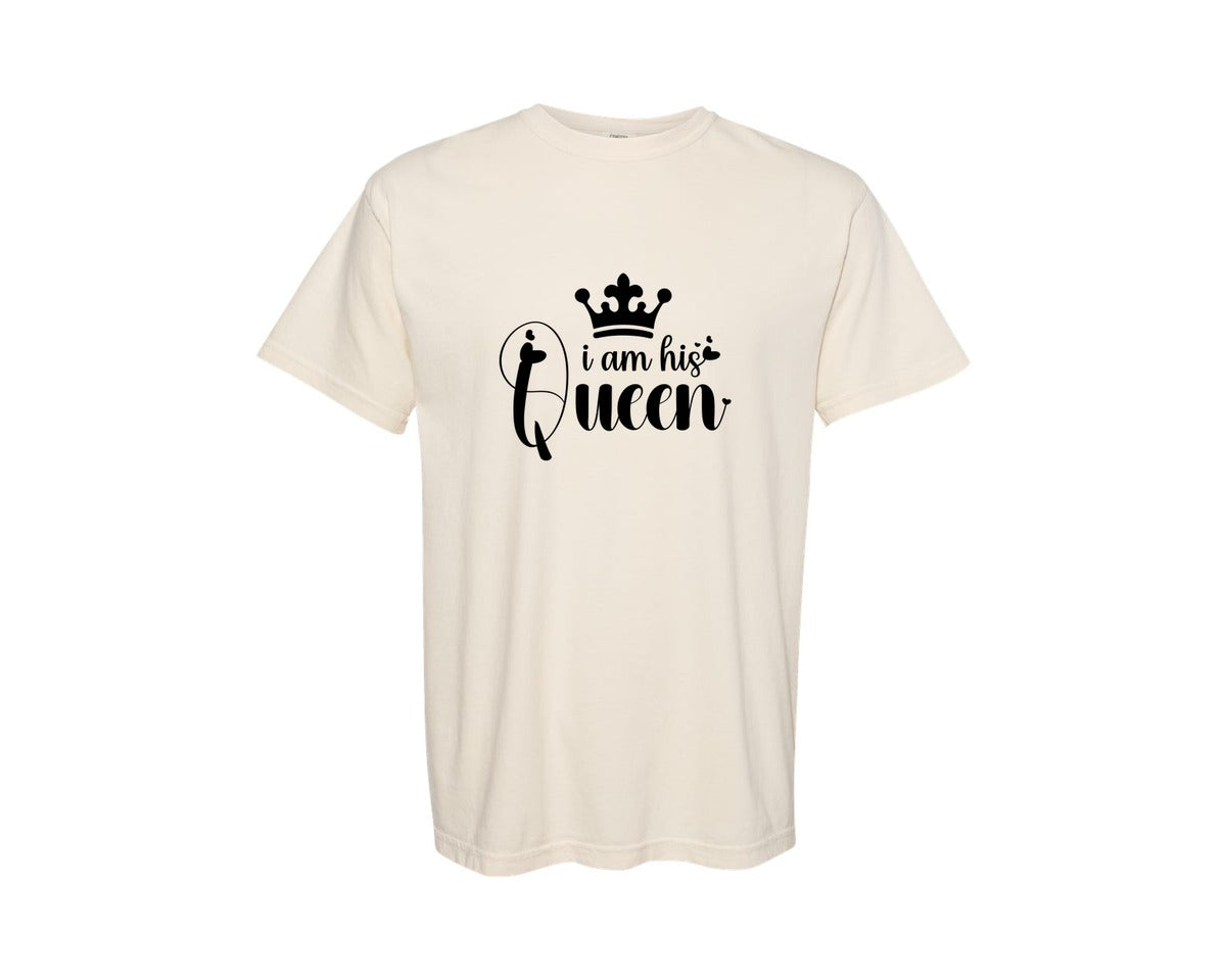 brand:Comfort Colors|color:Ivory|Valentines Couple King Queen Quotes 2 Graphic T-Shirt