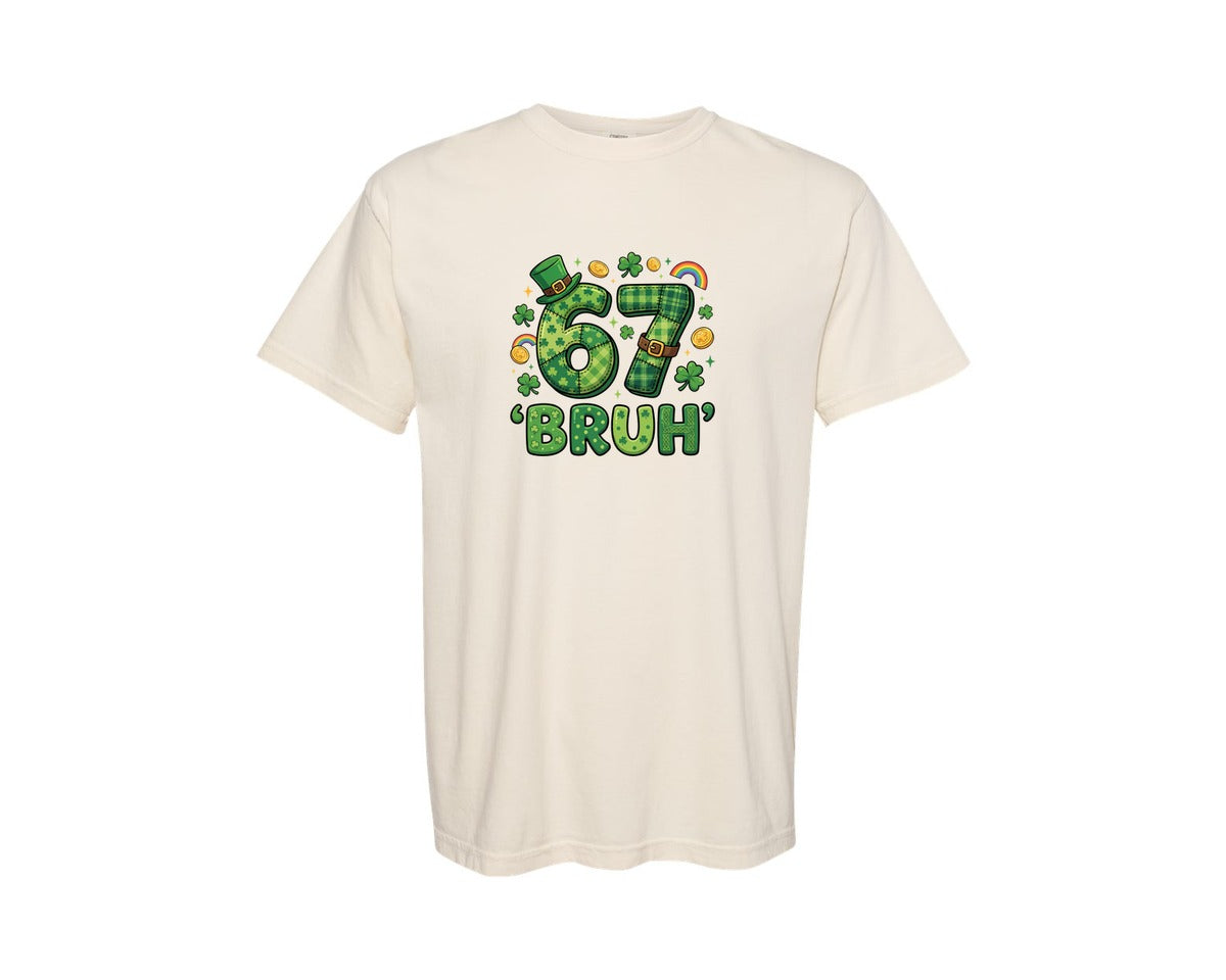 brand:Comfort Colors|color:Ivory|67 Bruh St Patricks Day 2 Graphic T-Shirt