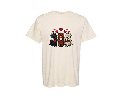brand:Comfort Colors|color:Ivory|Yarn Crochet Valentine Horse Graphic T-Shirt