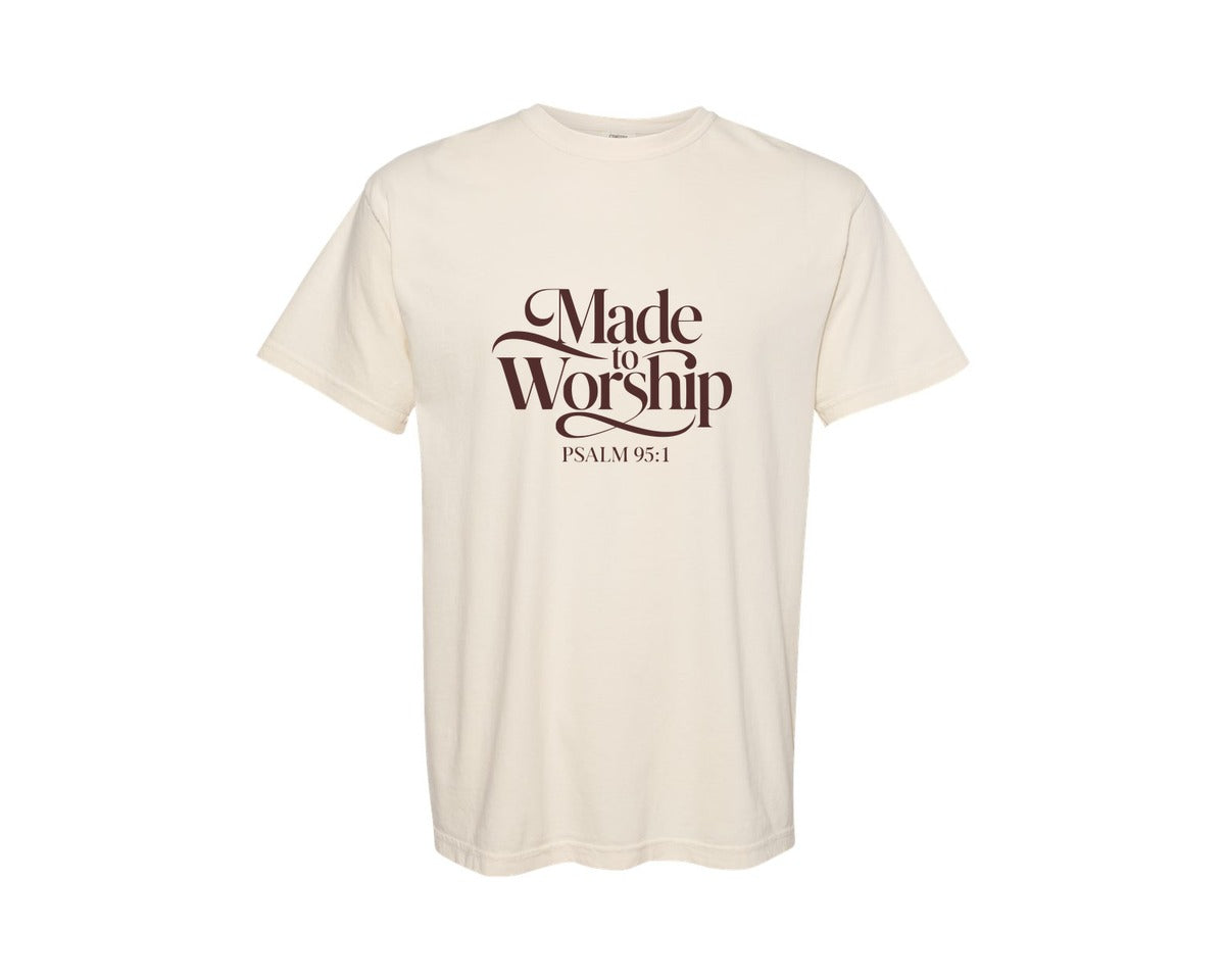 brand:Comfort Colors|color:Ivory|Made To Worship Psalm 951 Design 3 Graphic T-Shirt