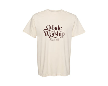 brand:Comfort Colors|color:Ivory|Made To Worship Psalm 951 Design 3 Graphic T-Shirt