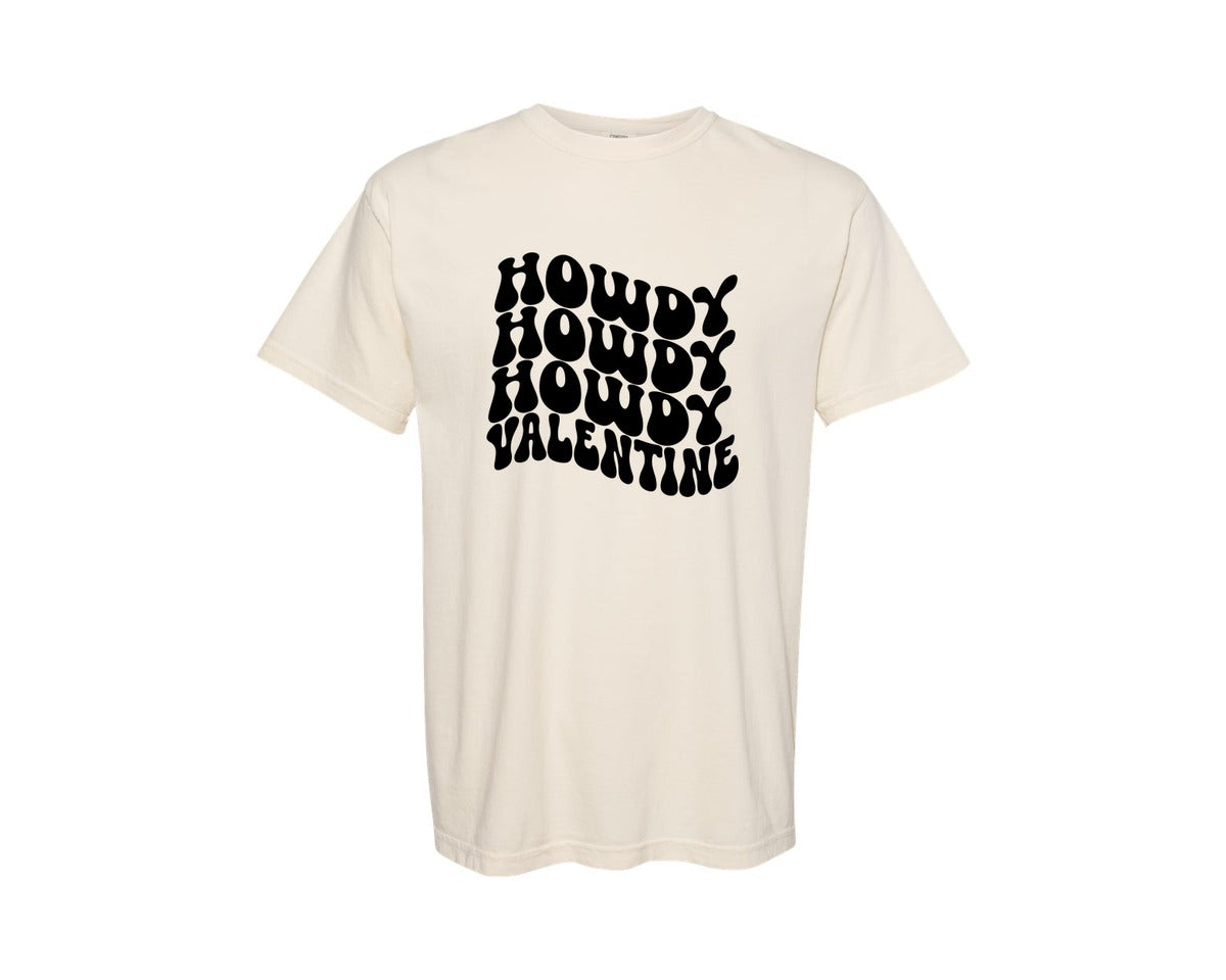 brand:Comfort Colors|color:Ivory|Howdy Valentine 5 Graphic T-Shirt