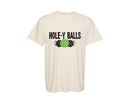 brand:Comfort Colors|color:Ivory|Hole Y Balls Pickleball Graphic T-Shirt