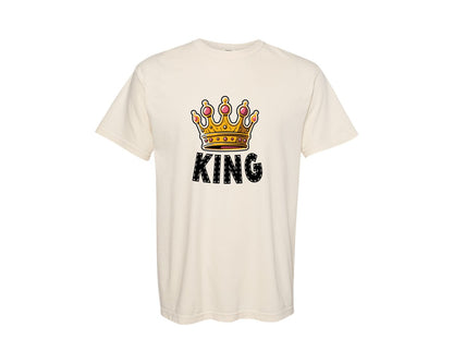 brand:Comfort Colors|color:Ivory|Valentines Couple King Queen Quotes Graphic T-Shirt