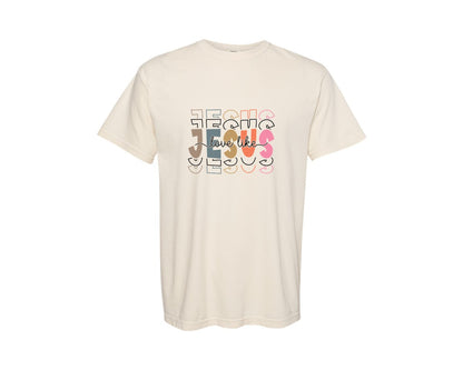 brand:Comfort Colors|color:Ivory|Love Like Jesus Religious Shirt Graphic T-Shirt