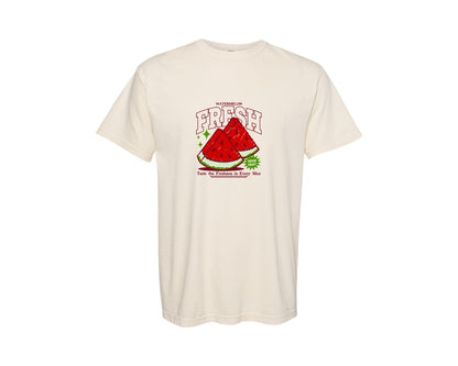 brand:Comfort Colors|color:Ivory|Watermelon Illustration Print Design Graphic T-Shirt
