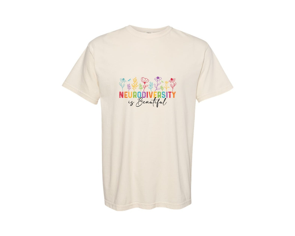 brand:Comfort Colors|color:Ivory|Autism Neurodiversity Is Beautiful 2 Graphic T-Shirt