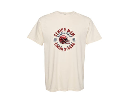 brand:Comfort Colors|color:Ivory|Senior Mom Fourth Quarter Finish Graphic T-Shirt