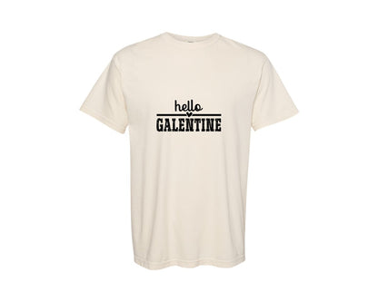 brand:Comfort Colors|color:Ivory|Hello Galentine Hello Valentine Graphic T-Shirt
