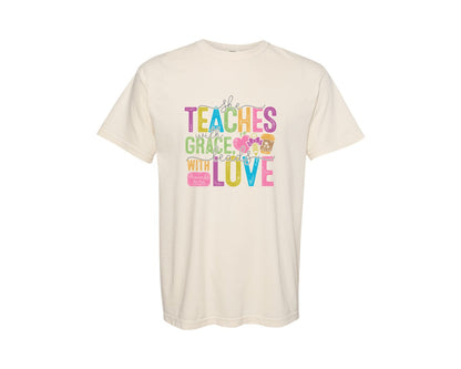 brand:Comfort Colors|color:Ivory|Christian Teacher Bible Verese Graphic T-Shirt