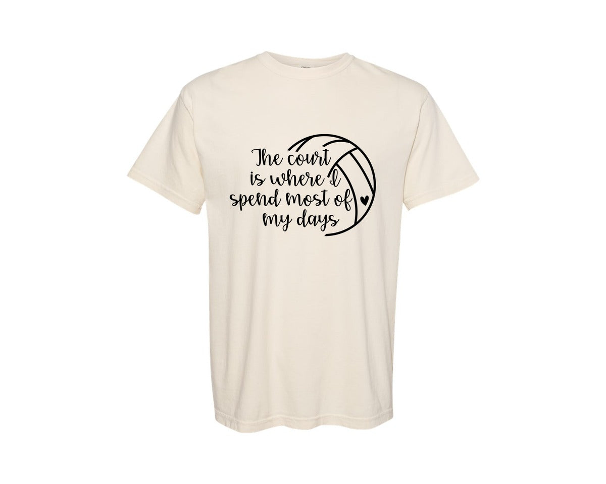 brand:Comfort Colors|color:Ivory|Volleyball Mom 24 Graphic T-Shirt