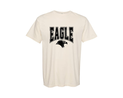 brand:Comfort Colors|color:Ivory|Varsity Retro Eagle Eagles Distressed Graphic T-Shirt