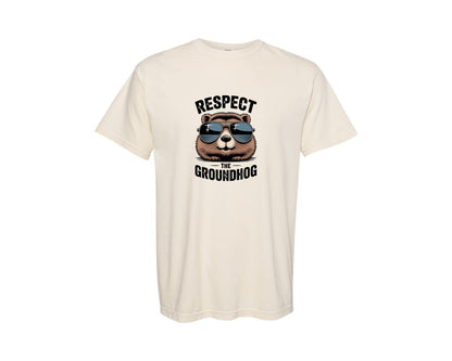 brand:Comfort Colors|color:Ivory|Respect The Groundhog Art 2 Graphic T-Shirt