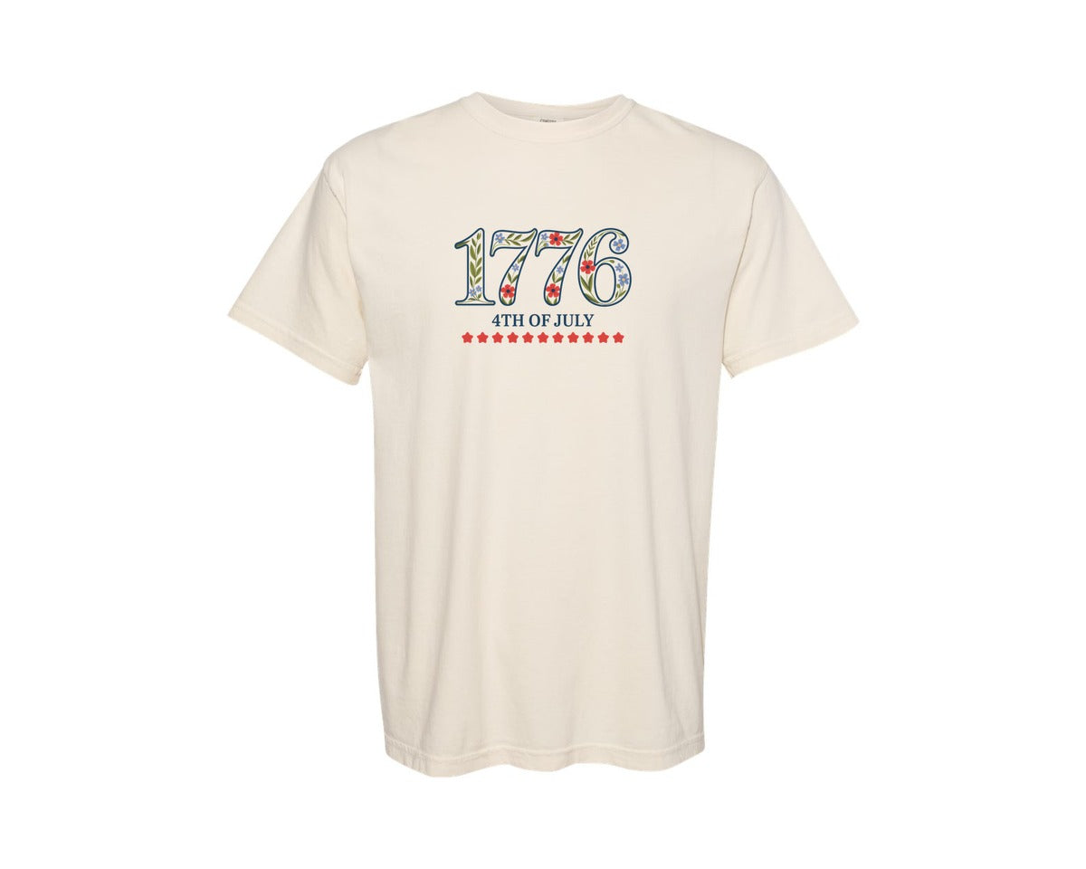 brand:Comfort Colors|color:Ivory|1776 4Th Of July Patriotic Shirt Graphic T-Shirt