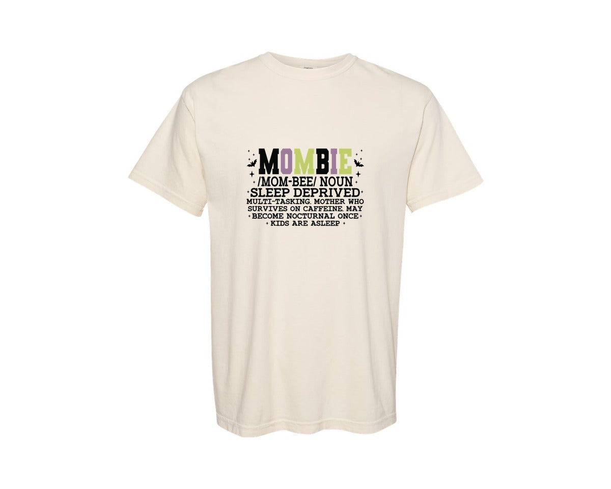 brand:Comfort Colors|color:Ivory|Mombie Funny Mom Halloween 7 Graphic T-Shirt