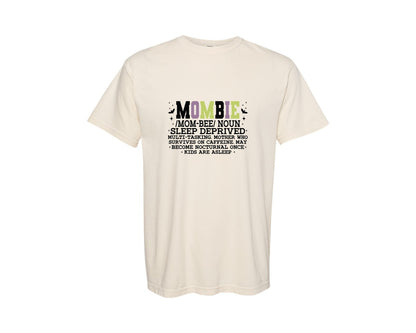 brand:Comfort Colors|color:Ivory|Mombie Funny Mom Halloween 7 Graphic T-Shirt