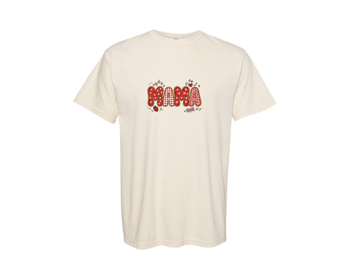 brand:Comfort Colors|color:Ivory|Mama Valentine Design Graphic T-Shirt