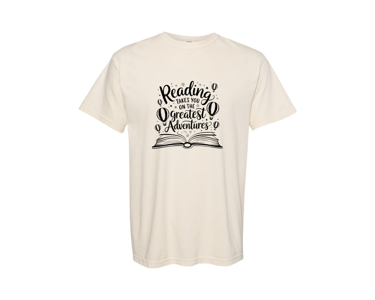 brand:Comfort Colors|color:Ivory|Reading Takes You On The Greatest Advent 4 Graphic T-Shirt