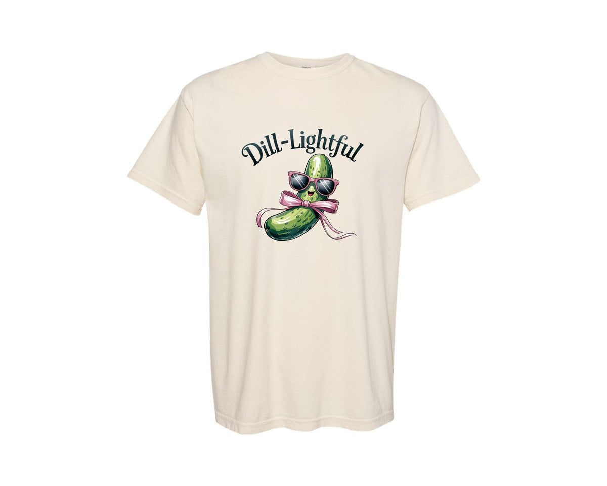 brand:Comfort Colors|color:Ivory|Dill Lightful Funny Pickle 2 Graphic T-Shirt
