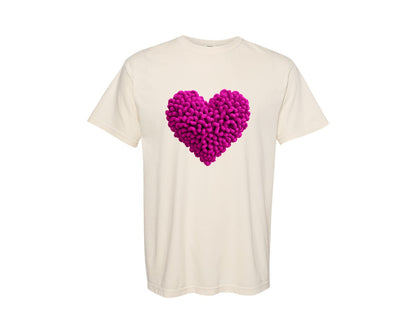 brand:Comfort Colors|color:Ivory|Crochet Heart T Shirt Graphic T-Shirt
