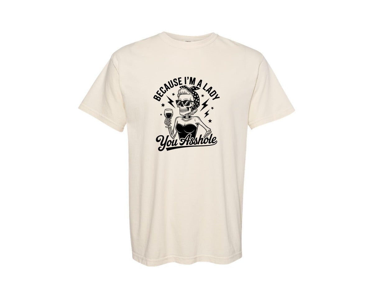 brand:Comfort Colors|color:Ivory|Snarky Skeleton Sarcastic Skull 8 Graphic T-Shirt