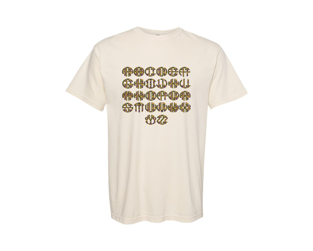 brand:Comfort Colors|color:Ivory|Mardi Gras Carnival Monogram Graphic T-Shirt