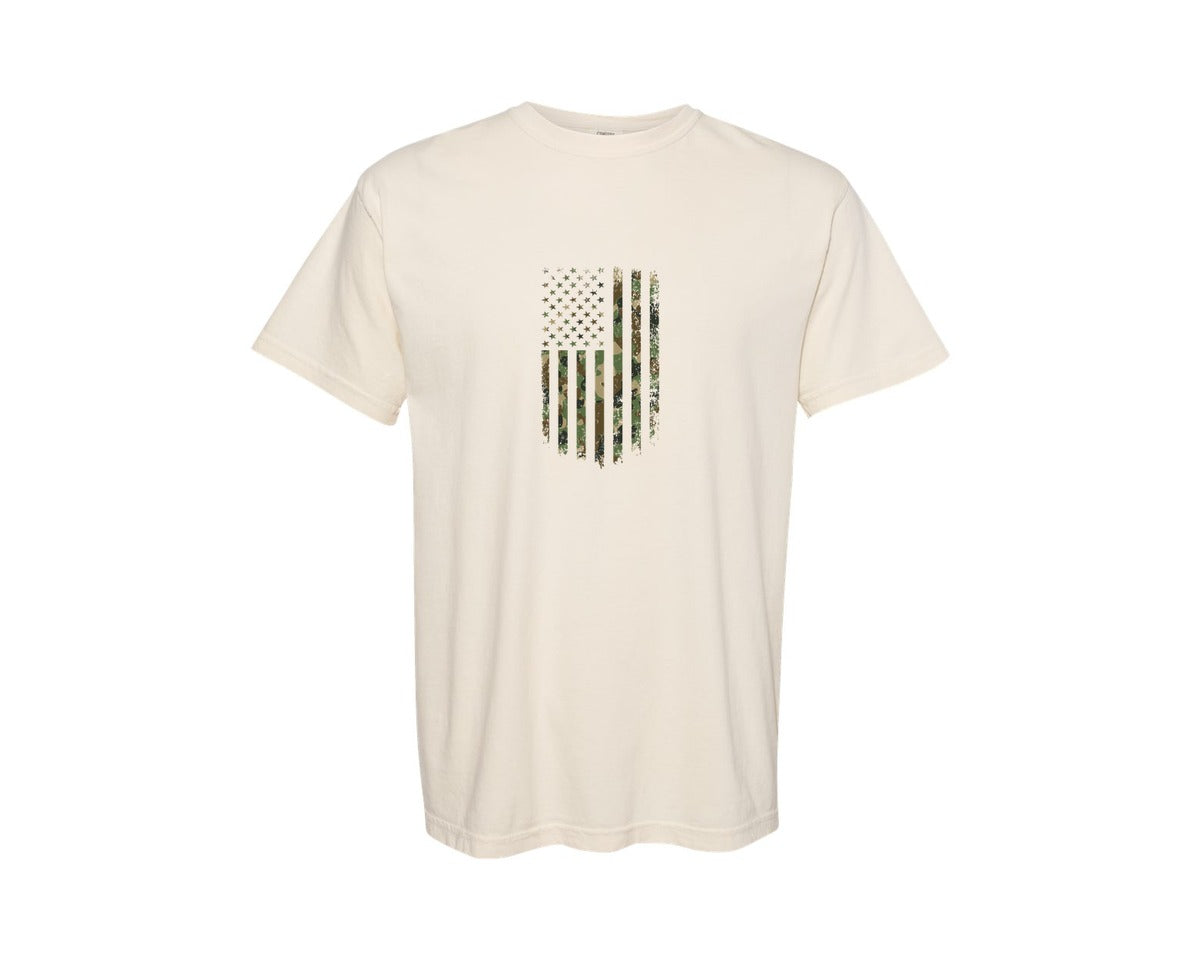 brand:Comfort Colors|color:Ivory|Usa Military Flag T Shirt Design Graphic T-Shirt