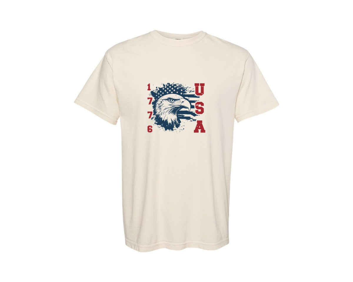 brand:Comfort Colors|color:Ivory|1776 Usa Classic Patriotic T Shirt Graphic T-Shirt