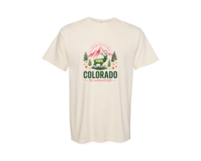 brand:Comfort Colors|color:Ivory|Colorado The Centennial State Deer Graphic T-Shirt