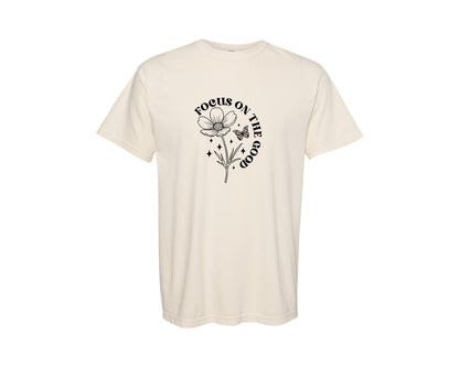 brand:Comfort Colors|color:Ivory|Focus On The Good Motivational Graphic T-Shirt