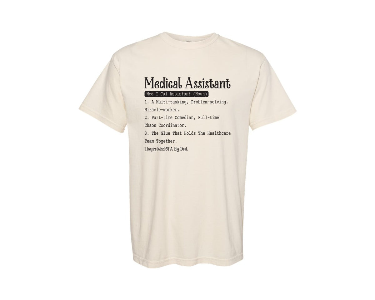 brand:Comfort Colors|color:Ivory|Medical Assistant Definition Graphic T-Shirt