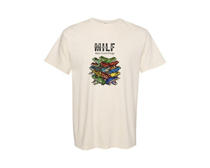 brand:Comfort Colors|color:Ivory|Milf Man I Love Frogs Funny Frog Graphic T-Shirt