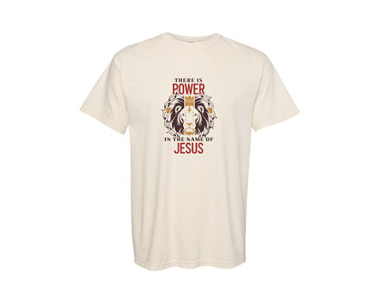 brand:Comfort Colors|color:Ivory|There Is Power In The Name Of Jesus 10 Graphic T-Shirt