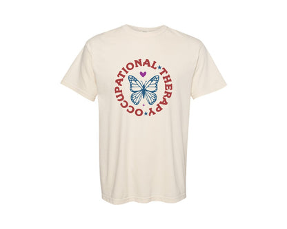 brand:Comfort Colors|color:Ivory|Occupational Therapy Butterfly Quote Graphic T-Shirt