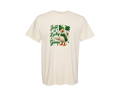 brand:Comfort Colors|color:Ivory|Just A Lucky Goose Yarn St Patricks Graphic T-Shirt