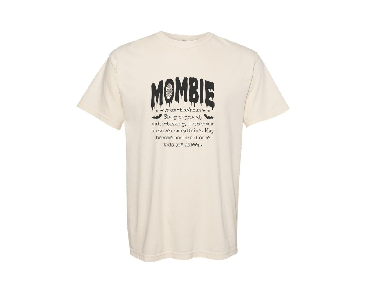 brand:Comfort Colors|color:Ivory|Mombie Funny Mom Halloween 5 Graphic T-Shirt