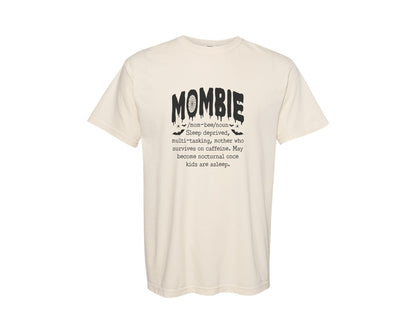 brand:Comfort Colors|color:Ivory|Mombie Funny Mom Halloween 5 Graphic T-Shirt