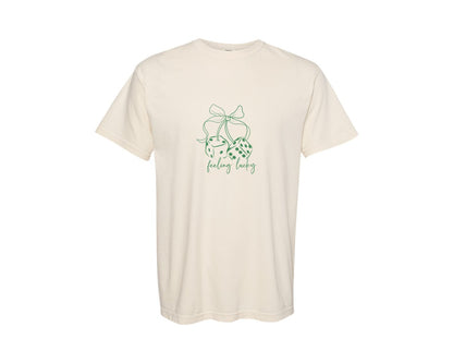 brand:Comfort Colors|color:Ivory|Feeling Lucky Pngst Patricks Day Graphic T-Shirt