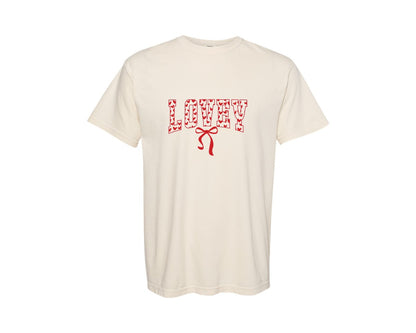 brand:Comfort Colors|color:Ivory|Lovey Heart Valentine Lovey Graphic T-Shirt