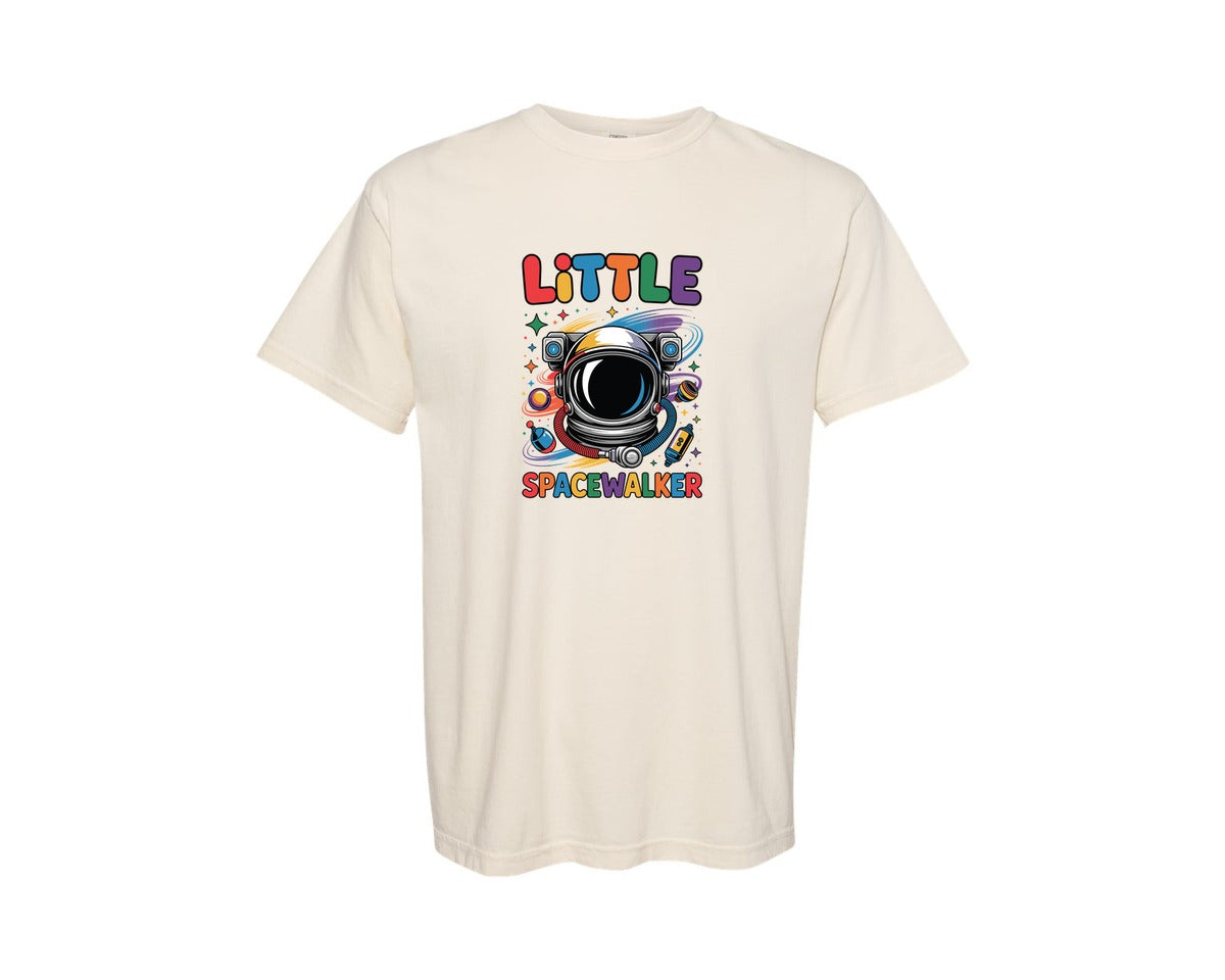 brand:Comfort Colors|color:Ivory|Little Spacewalker Cute Astronaut Theme Graphic T-Shirt