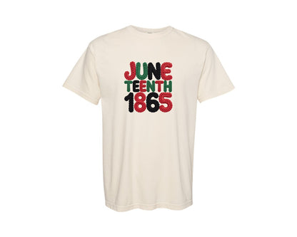 brand:Comfort Colors|color:Ivory|Juneteenth Crochet 1865 Shirt Graphic T-Shirt