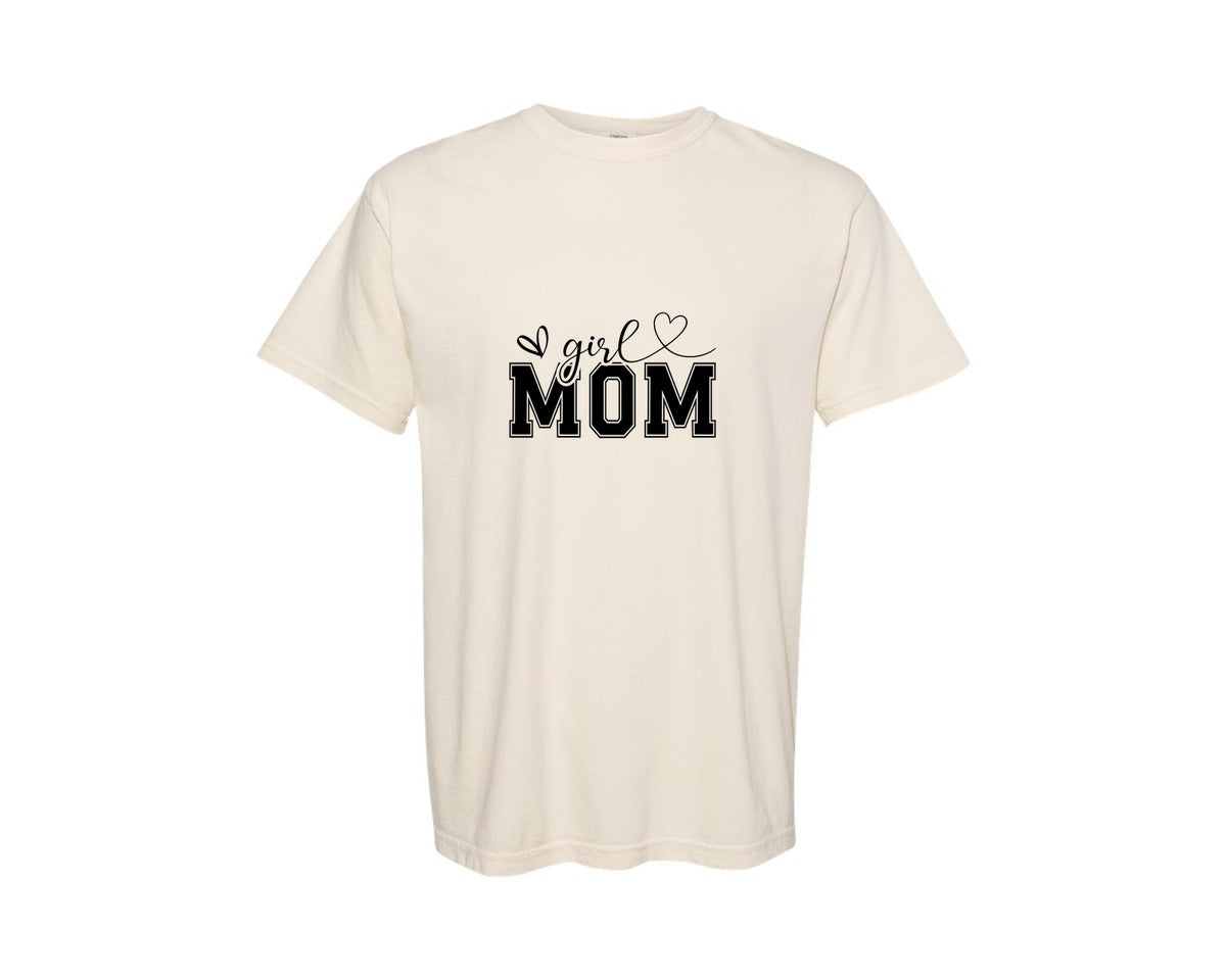 brand:Comfort Colors|color:Ivory|Girl Mom Mothers Day Mama Graphic T-Shirt