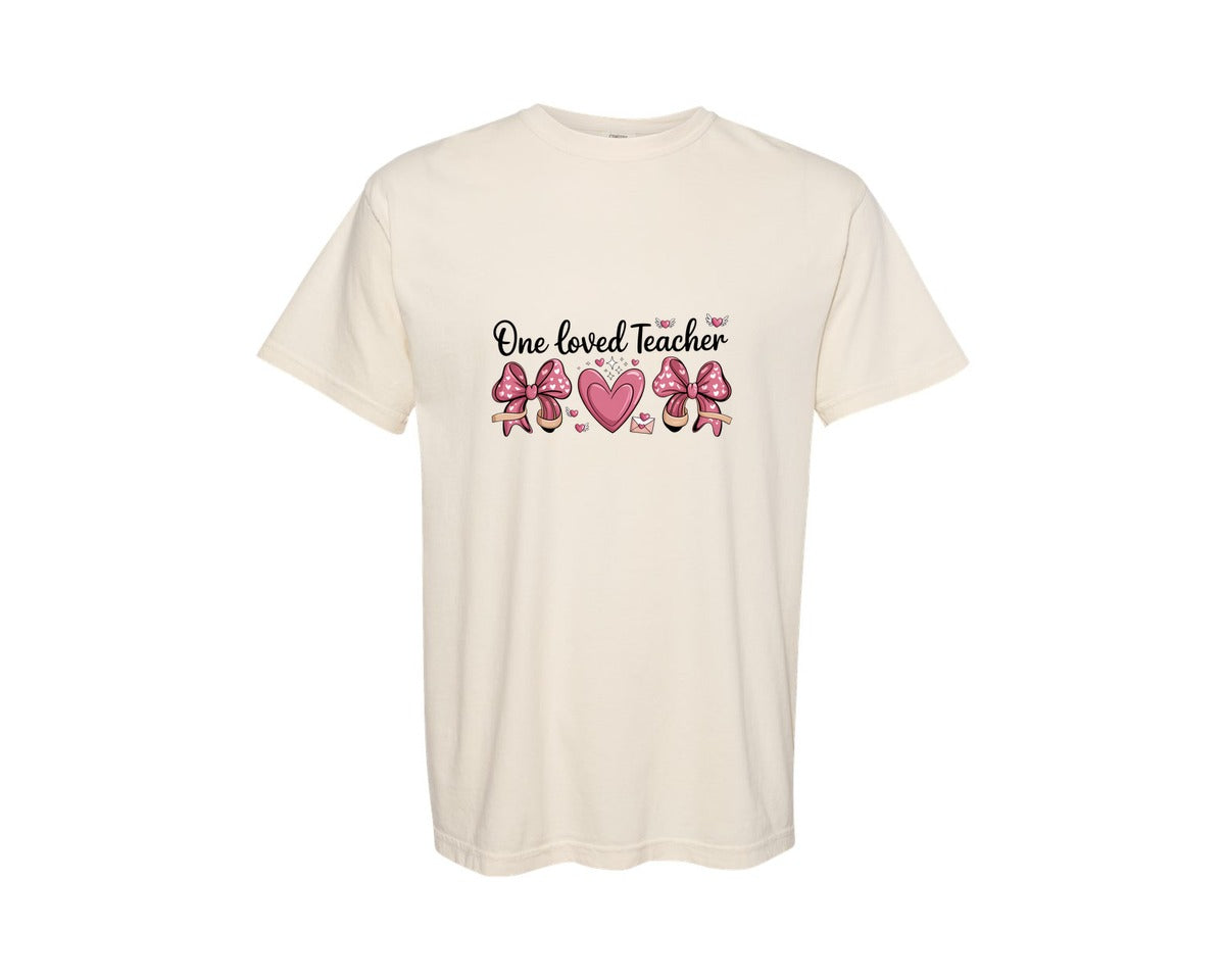 brand:Comfort Colors|color:Ivory|Teacher Valentine Loved Teacher 8 Graphic T-Shirt