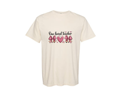 brand:Comfort Colors|color:Ivory|Teacher Valentine Loved Teacher 8 Graphic T-Shirt