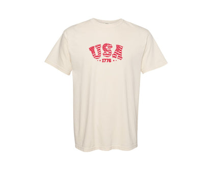 brand:Comfort Colors|color:Ivory|Retro America 1776 4Th Of July Patriotic 2 Graphic T-Shirt