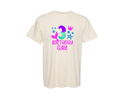 brand:Comfort Colors|color:Ivory|Mermaid 3Rd Birthday Girl Graphic T-Shirt