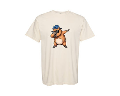 brand:Comfort Colors|color:Ivory|Cool Dabbing Capybara Sunglasses Graphic T-Shirt